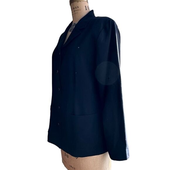JM Collection Black lightweight unlined rayon blend blazer size 10 - Picture 2 of 9
